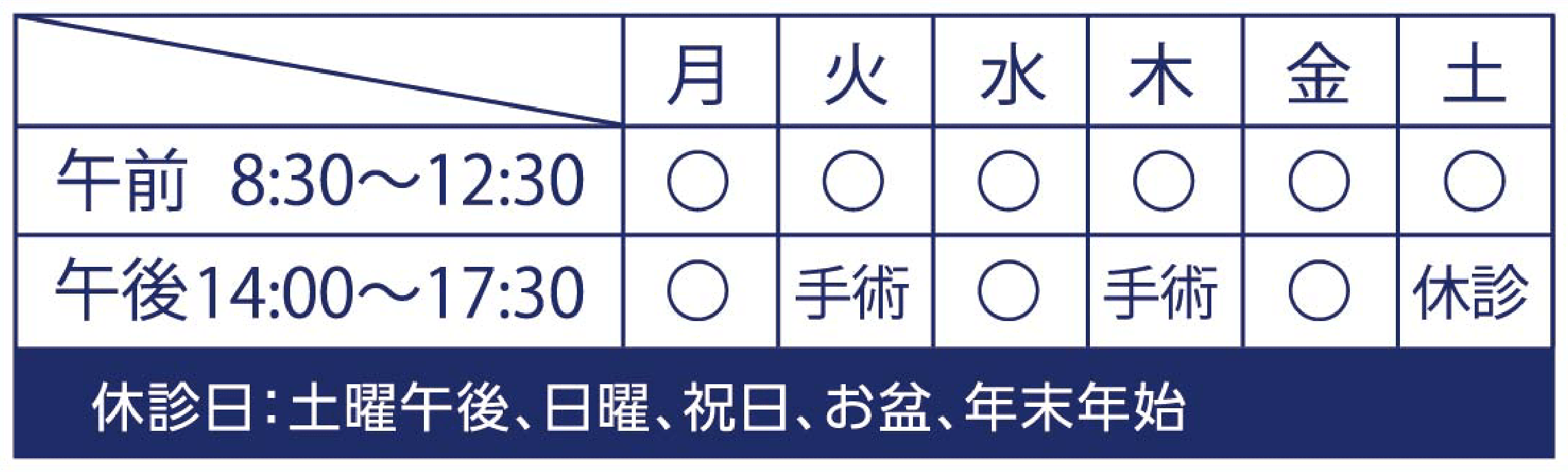 青木眼科クリニック 診療時間表